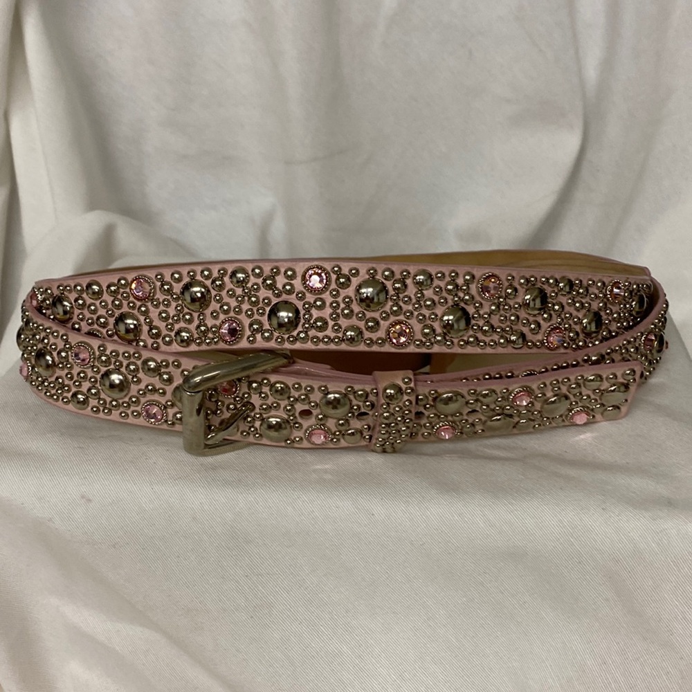 Pink Studded and Crystal Leather Belt (2 available)